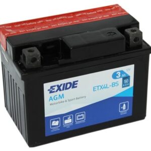 Аккумулятор EXIDE ETX4L-BS 12В 3Ач 50CCA