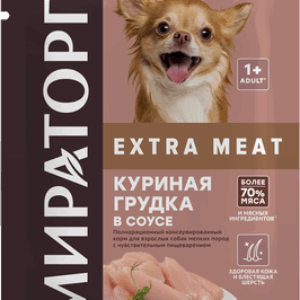 Влажный корм для собак Для взр. и мелк. пород с куриной грудкой в соусе / 1010022506 21век