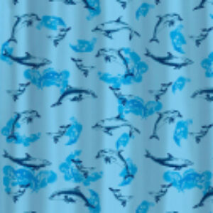 Шторка-занавеска для ванны Дельфины 180x180 21век