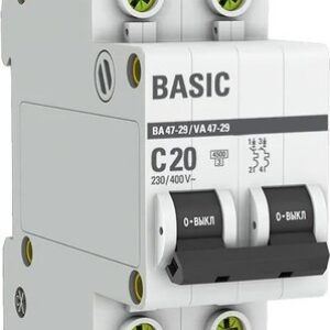 Выключатель автоматический ВА 47-29 2P 20A (C) 4.5кА / mcb4729-2-20C 21век