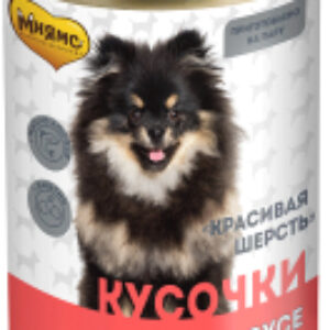 Влажный корм для собак Красивая шерсть. Кусочки в соусе с ягненком / 704994 21век