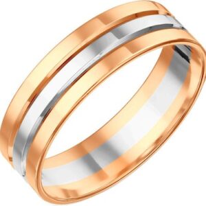 Кольцо обручальное из комбинированного золота П7402-001К14 21век