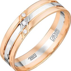 Кольцо обручальное из комбинированного золота П7412-001К14 21век