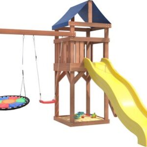 Игровой комплекс Классик с качелями лодочка и гнездом Свиби IgroWood / ДКП-8 21век