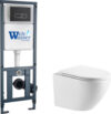Унитаз подвесной с инсталляцией Marberg 410 + Merzbach 043 GL-WT + Mar 410 SE MT-BL 21век