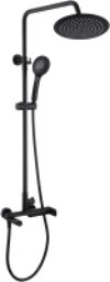 Душевая система со смесителем Olo BK + Ultra-10 SW BK / 625123 21век