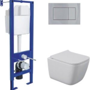 Унитаз подвесной с инсталляцией Quattro S Rimless / 043364 21век