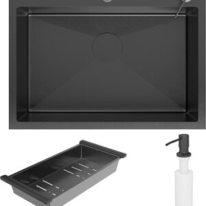 Мойка кухонная Simple 560220-65B PVD с коландером и дозатором 21век