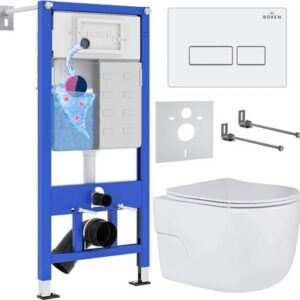 Унитаз подвесной с инсталляцией StounFix Slim 576390 21век