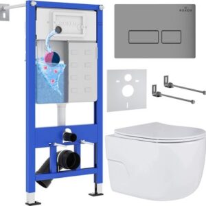 Унитаз подвесной с инсталляцией StounFix Slim 607036 21век