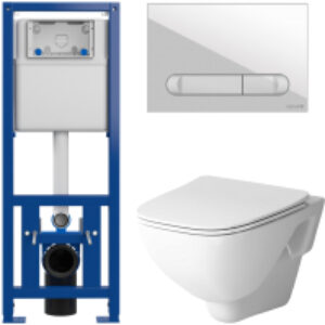 Унитаз подвесной с инсталляцией X-Joy C851701SC + Cersanit Link Pro S-IN-MZ-LINK_PRO + 64109 21век