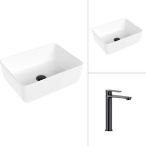 Умывальник со смесителем 21674B + Moon 21СК8691BS 21век