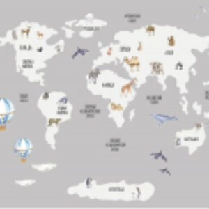 Фотообои листовые Детская Карта мира 385 21век