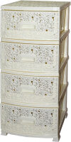 Комод пластиковый Декор Ажур 4 яруса 21век