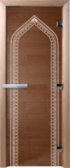 Стеклянная дверь для бани/сауны Арка 80x200 / DW01016 21век