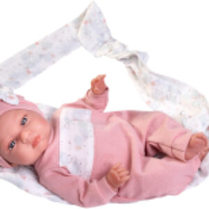 Кукла с аксессуарами Реборн Адриана в розовом с переноской / 82309 21век