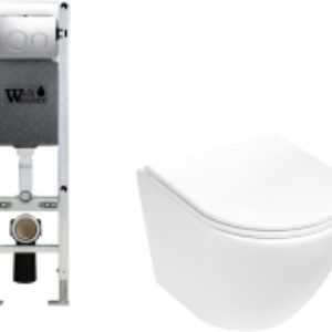 Унитаз подвесной с инсталляцией Amberg 350 ST + Merzbach 043 MT-WT + Amberg RD-MT CR 21век