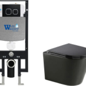 Унитаз подвесной с инсталляцией Amberg 497 + Salzbach 043 MT-BL + Amberg RD-CR 21век