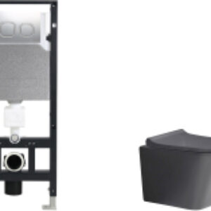 Унитаз подвесной с инсталляцией Amberg 506 + Gelbach 041 MT-GR + Amberg RD-CR 21век