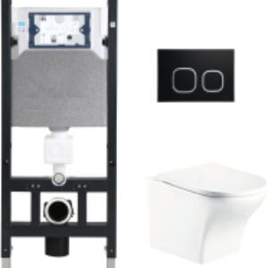 Унитаз подвесной с инсталляцией Amberg 506 + Odenbach 004 GL-WT + Amberg RD-BL 21век