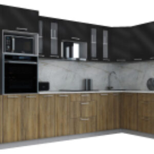 Кухонный гарнитур Мила Gloss 1.68x3.4 правая 21век