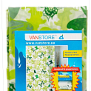 Шторка-занавеска для ванны Leaves Green Peva 61003 21век