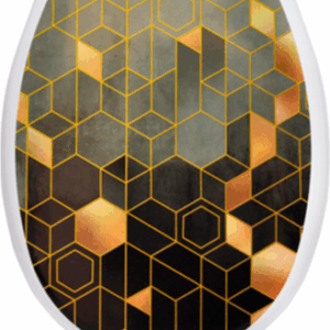 Сиденье для унитаза Океан Lux Абстракция соты зеленые с детской накладкой 003738 21век