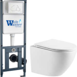 Унитаз подвесной с инсталляцией Marberg 410 + Merzbach 043 GL-WT + Mar 410 RD GL-WT 21век