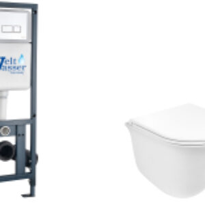 Унитаз подвесной с инсталляцией Marberg 410 + Telbach 004 GL-WT + Mar 410 SE GL-WT 21век