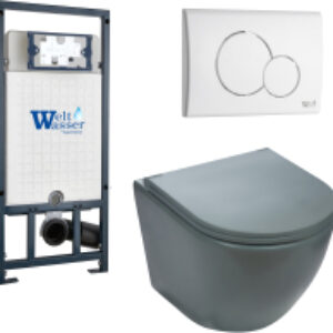 Унитаз подвесной с инсталляцией Marberg 507 + Merzbach 043 MT-GR + Mar 507 RD GL-WT 21век