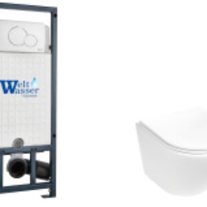 Унитаз подвесной с инсталляцией Marberg 507 + Merzbach 043 MT-WT + Mar 507 RD GL-WT 21век