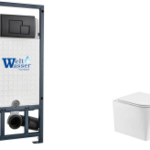 Унитаз подвесной с инсталляцией Marberg 507 + Nesenbach 004 GL-WT + Mar 507 SE-BL 21век