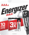 Комплект батареек MAX E92 LR03/AAA BP4/48 21век