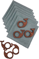 Набор сервировочных салфеток Кит с кольцами 21век