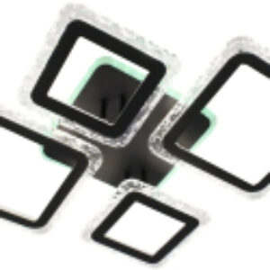 Люстра Oval Ice RGB 75W 5S-APP-725х500х93-BLACK/CLEAR-220-IP20 21век