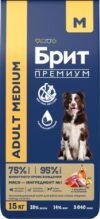 Сухой корм для собак Premium Dog Adult Medium с индейкой и телятиной / 5063185 21век