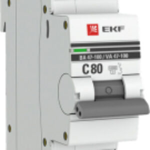 Выключатель автоматический PROxima ВА 47-100 1P 80A (C) 10kA / mcb47100-1-80C-pro 21век