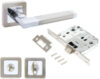 Ручка дверная Венсан SN/CP+L7050S SN+BK-S1 SN/CP 2682/S7050 21век