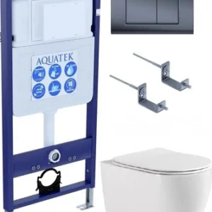 Унитаз подвесной с инсталляцией Европа T-033 INS-0000012+KDI-0000033+KKI-0000002+AQ1106T-00 21век