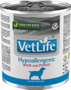 Влажный корм для собак Vet Life Hypoallergenic Duck & Potato 21век