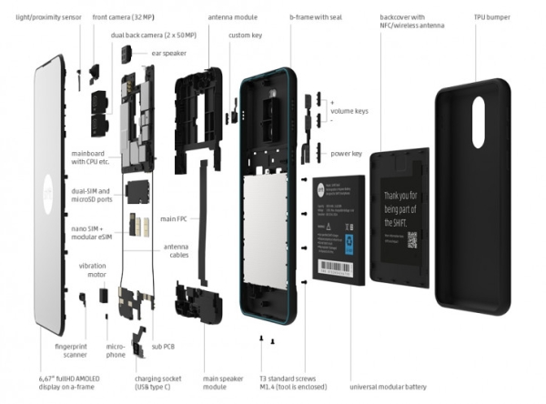 ShiftPhone 8: модульный середняк с IP67 и крутым шириком за 577 евро