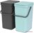Комплект мусорных ведер Brabantia Sort & Go 2 x 12 л (мятный/серый)