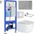 Унитаз подвесной с инсталляцией, Roxen StounFix Dual Fresh 964479