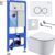 Унитаз подвесной с инсталляцией, Roxen StounFix Dual Fresh 906789