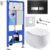 Унитаз подвесной с инсталляцией, Roxen StounFix Dual Fresh 964256