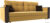 Диван Лига диванов Валенсия Лайт (микровельвет, желтый/подушки желтый/коричневый)