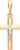 Крестик из комбинированного золота, ZORKA 410025.14K.B.REL