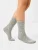 Высокие детские носки в оттенке "серый меланж" со звездочками и сердечками