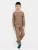 Хлопковая пижама для мальчиков (лонгслив и брюки) коричневого цвета