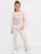 Хлопковая пижама для девочек (лонглсив и брюки) в цвете "розовый меланж" с серо-бежевой клеткой